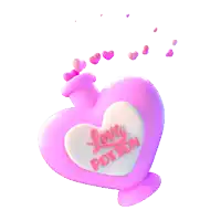 a pink heart shaped bottle of love potion