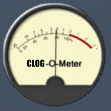 a clog-o-meter with a red line on the bottom