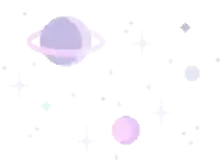 a pixel art illustration of a planet with rings and stars surrounding it .