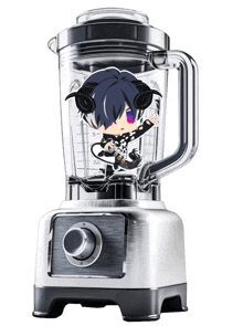 a blender with a picture of a demon on it and the number 3 on it