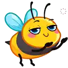 a cartoon illustration of a bee with a funny face