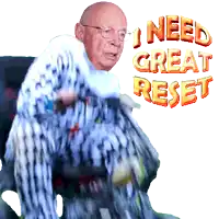 a man in a sweater with the words i need great reset behind him