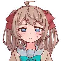 a drawing of a girl with a bow on her head