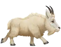 a cartoon illustration of a mountain goat with horns