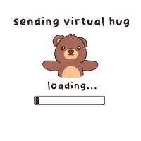 a cartoon of a teddy bear that says sending virtual hug