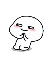 a cartoon character with a smiley face and a pink cheek is sitting down .
