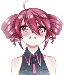 a girl with pink hair is crying and wearing a black shirt and tie .