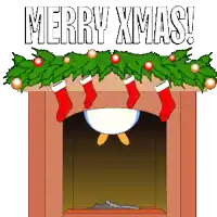 a fireplace with stockings on it and the words merry xmas written above it