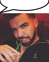 a man with a beard drinking through a straw