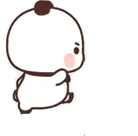 a cartoon drawing of a rabbit with a u on its head standing on a white background .